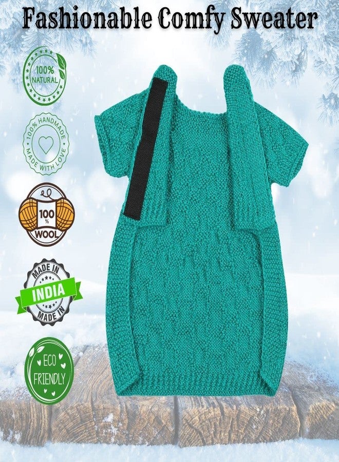 WiggleBoo Limited Edition for Pug Dog || Classic Hand Knitted Winter Sweater/Jacket || Specially Designed || Ultra Warm || Stylish Design || Soft Fabric & Comfortable (Green) - Image 3